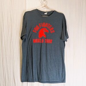 Foo Fighters World Tour T-Shirt Heathered Blue Large 2017 Bold Red Eagle